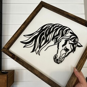 Horse head wood sign, horse home decor,
