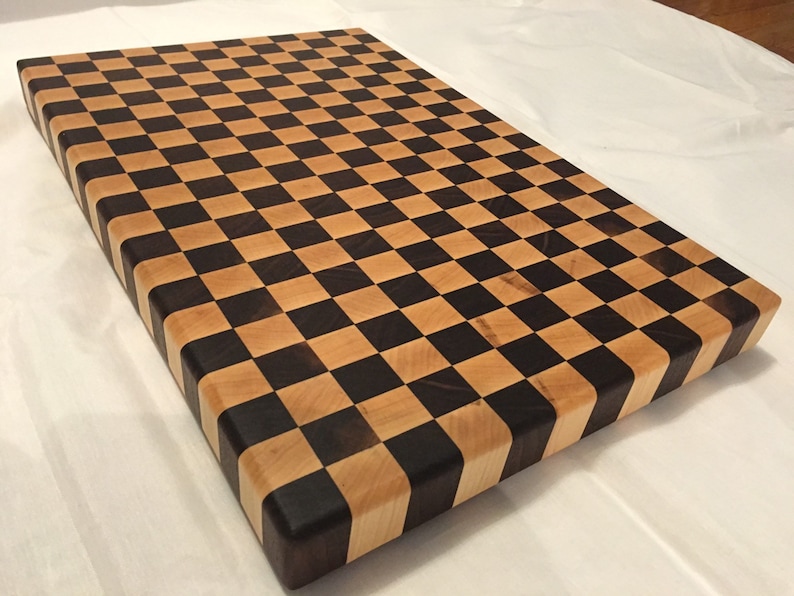 Maple and Walnut Checker EndGrain Cutting Board Etsy
