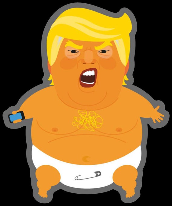 Autocollant De Ballon De Bebe De Trump Fache Etsy