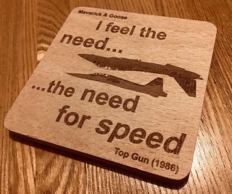 Top Gun Maverick & Goose coaster Tom Cruise quote 1986 Etsy
