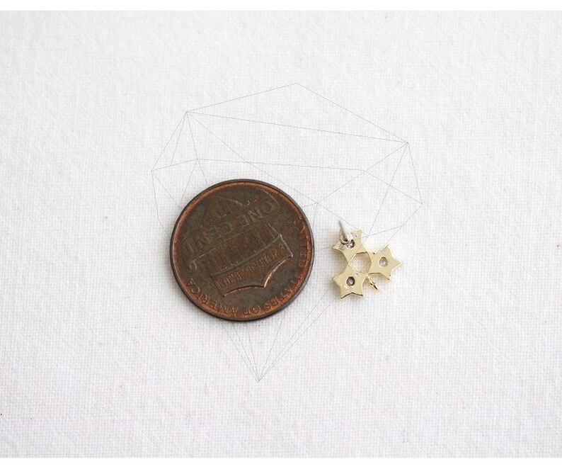 -E3420-G Gold-Triple Cubic Star Post Earring 2pcs