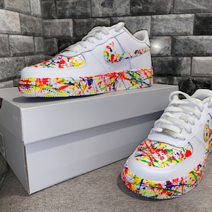 Custom white multicolor splatter NIKE AIR FORCE1