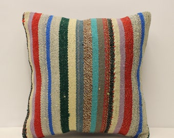 Bolster Pillow Sofa Pillow, 16x16 in 40x40 cm Bohemian Pillow, Vintage Pillow Kilim Cushion Bedding Pillow, 4kf-814