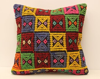 Bohemian cushion wool pillow sofa pillow bed pillow boho rare kilim pillow 20x20 emroidered kilim pillow hpme throw pillow covers 4ef-94