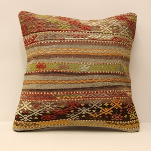 パッチワークキリム クッションカバー：ヴィンテージトルコラグ
