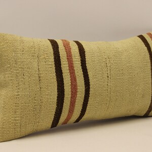 Bohemian Cushion Wool pillow Sofa Pillow Bed Pillow  10x20 in Lumbar Pillow Kilim Pillow Throw Pillow 4yef-581