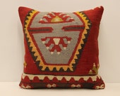 Kilim Pillow,sofa pillow Boho Pillow,Handwoven Pillow,18x18 ( 45x45 cm ) Minimalist Decorative Pillow, Cushion Cover Throw Pillow 4kbf-644