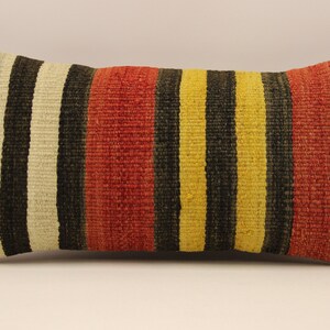 10x20 Kilim Pillow Case, Boho Throw Pillow Cover, Turkish Lumbar Pillow, Wool Pillow Cover, Kilim Pillow Cover, Decorative Pillow Cover 4yef-487