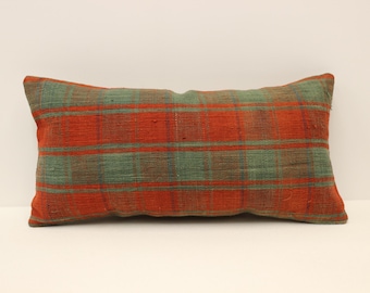 Home decor pillow, bohemian cushion pillow, 10x20 anatolian pillow, coastal pillow, tribal kilim pillow, nomadic pillow cover, 4yef-1229