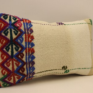 Cuscino decorativo, fodera per cuscino 12x20, cuscino Boho Kilim, cuscino kilim turco intrecciato a mano, cuscino divano, fodera per cuscino 4oef-1519