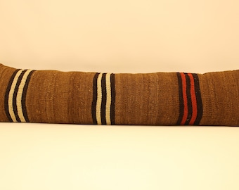 Extralong Lumbar Cushion Cover 12x48 in, Bedding Lumbar Cushion, Throw Cushion Cover King Size Pillows,Brown,Red,Yellow, 4oyf-1464