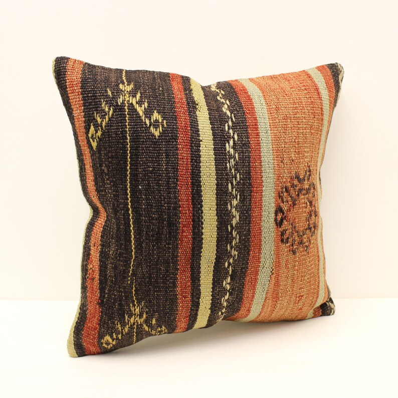 Turkish Kilim Pillow Cover 18x18 in 45x45 cm Throw Pillow Case Decorative Pillow Mudcloth Pillow Bho Cushion 4kbf-1652