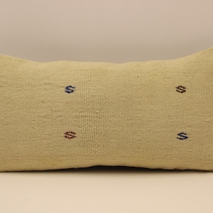 Almohada lumbar kilim, 10x20, Almohada boho hecha a mano para el hogar oriental, Funda de almohada turca Kilim Silla Pequeña cubierta oblonga Cojín Tribal 4yef-1027