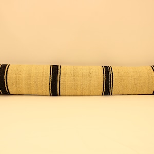 Long Lumbar Pillow, 8x48 in, Bedding Pillow, Long Pillow Cover,Exstralong Lumbar Pillow, Pillow for Bed, Striped,Beige, Black,Pillows YY-125