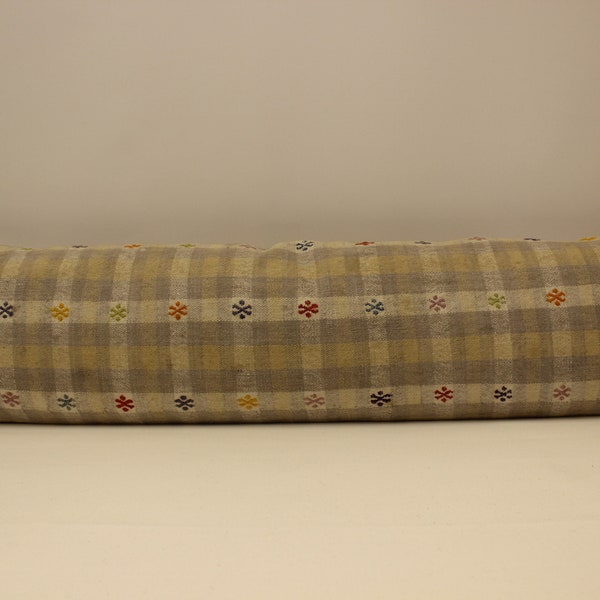 King size pillow cover, 12x48 inch (30x120 cm) Turkish Kilim Bedding lumbar decorative pillow cover, Long Cushion Bolster, 4oyf-864