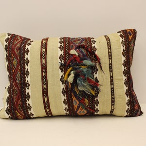 Almohada Boho Kilim 16x24, Almohada Kilim Turca, Kilim Tejida a Mano, Almohada De Tiro, Almohada Tribal, Almohada Boho, Funda de Cojín, Beeding 4kaf-792