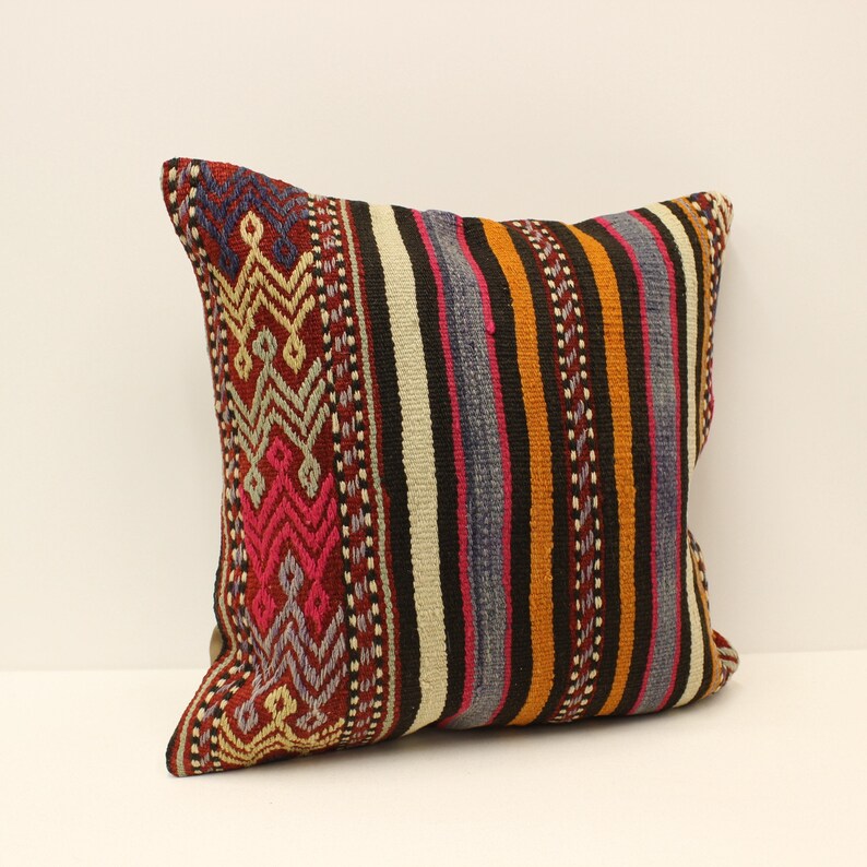 Turkish Kilim Pillow Covers 20x20 inches 50x50 cm Bolster Pillow Handmade Rug Pillow Case Throw Pillow 4ef-839