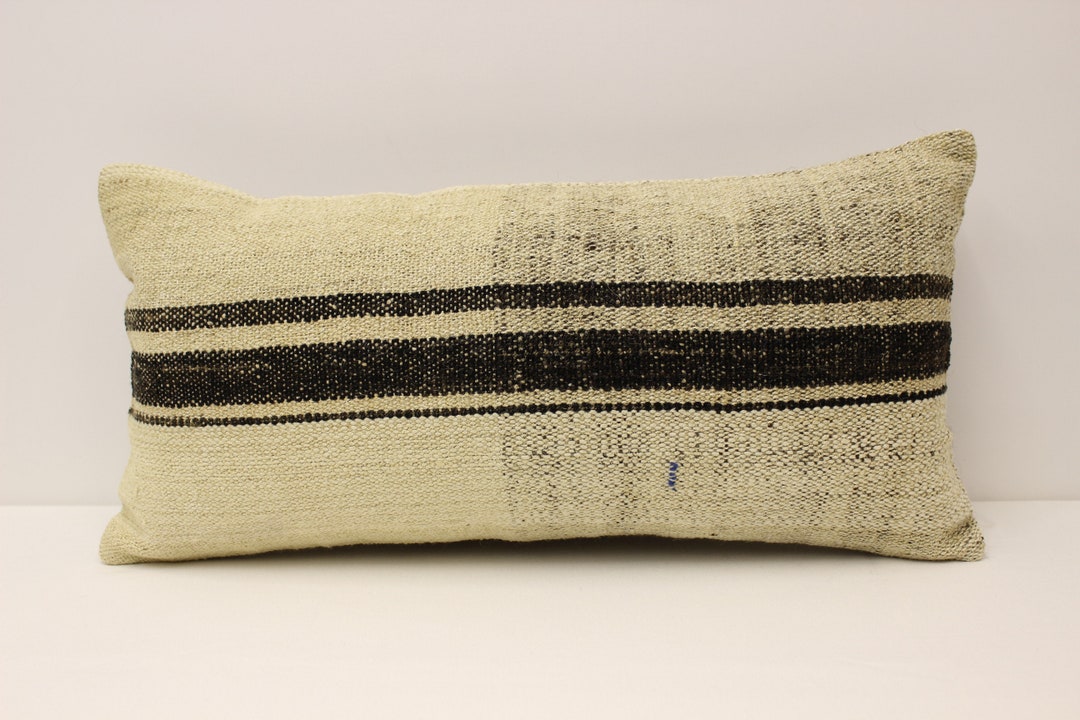 キャネビールキリム トルコ 手織枕カバー グランピエ購入 38×53 トルコ民族キリム枕カバー 腰枕 寝具枕 アステカ枕 ビンテージ枕