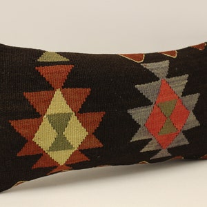 Almohada Boho Kilim, Almohada Kilim 10x20, Almohada Kilim Turca, Almohada Tribal Boho, Almohada De Lanzamiento, Tejido Étnico, Funda De Cojín 4yef-757
