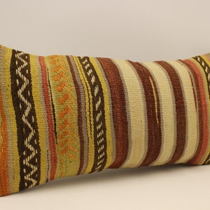 Cuscino kilim etnico, copertura cuscino 12x24, arredamento per la casa, cuscino kilim turco intrecciato a mano, cuscino di lancio del divano, copertura del cuscino, cuscino di design 4oaf-1107
