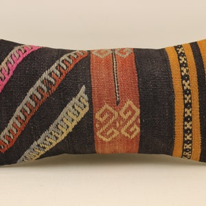 Cuscino Kilim etnico, copertura cuscino 8x16, cuscino decorativo, cuscino Kilim, cuscino tappeto Boho, fatto a mano Kilim lombare 4ykf-125