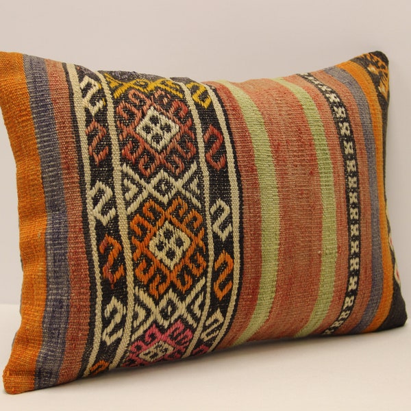 Embroidered pillow, Boho decor pillow, Sofa pillow 14x20, Handmade pillow, Anatolian pillow, Cushion cover,Turkish pillow cover 4bef-773