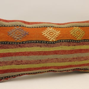 Cuscino fatto a mano Copertina 12x24 in 30x60 cm Boho Lumbar Turcheise Giallo, Verde Flaming Cuscino da letto Vintage Kilim Cuscino Sofa Tribal 4oaf-971
