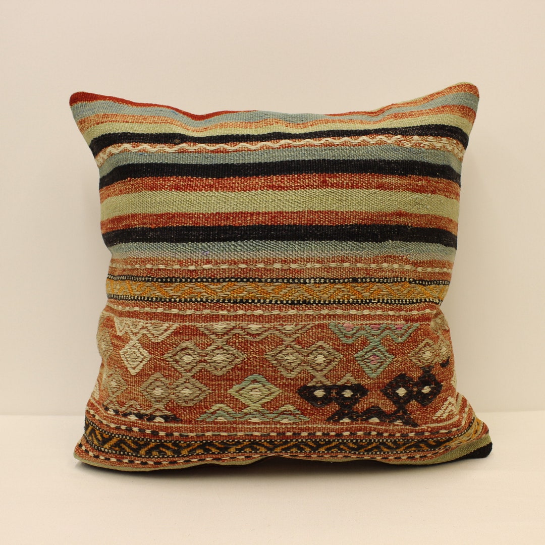 Turkish Kilim Pillow Covers 20x20 Inches 50x50 Cm Bolster Etsy