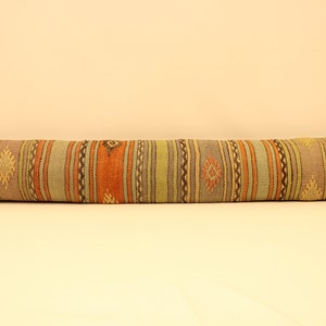 Long Lumbar Pillow, 8x48 in, Bedding Pillow, Long Pillow Cover,Exstralong Lumbar Pillow, Pillow for Bed, Striped,Beige, Black,Pillows YY-137