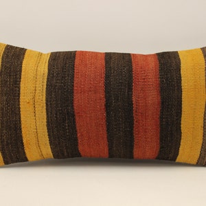 10x20 Kilim Pillow Case, Boho Throw Pillow Cover, Turkish Lumbar Pillow, Wool Pillow Cover, Kilim Pillow Cover, Decorative Pillow Cover 4yef-665