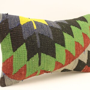 Fodera per cuscino fatta a mano, 12x20 in 30x50 cm Lombare Nero Grigio Bianco Fiammeggiante Boho Bolster Cuscino Vintage Kilim Cuscino Divano Tribal 4oef-1527