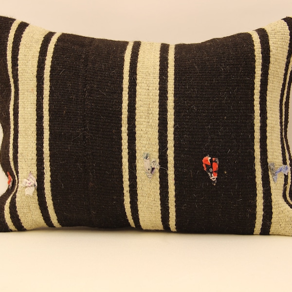 Black Lumbar Pillow Etsy