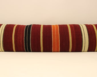 Extralong pillow 12x48 inch 30x120 cm,pillowcover,boho,rusticdecor, turkish kilim lumbar pillow cover, home interior chair navajo,  4oyf-64