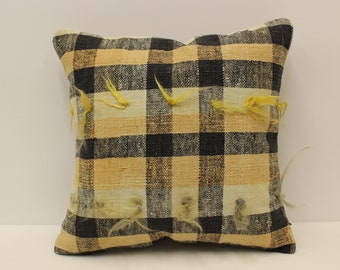 Carpet pillow, boho decor pillow, tribal rug pillow, sofa pillow 16x16 handmade pillow, anatolian pillow, cushion cover vintage rug 4kf-1485