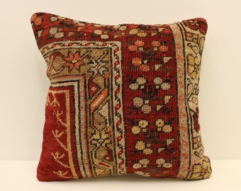 Rug pillow cover 16x16 in 40x40 cm, throw pillows Decorative Boho Interior design, Home Decor Ethnic Pillowcover rug Cushion, 4kf-1771
