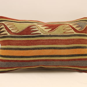 Cuscino Kilim vintage, 12x20 Kilim turco, Decorazioni per la casa, Cuscino Boho, Cuscino decorativo, Copertura cuscino Kilim, Divano Cuscino Azteco 4oef-1598