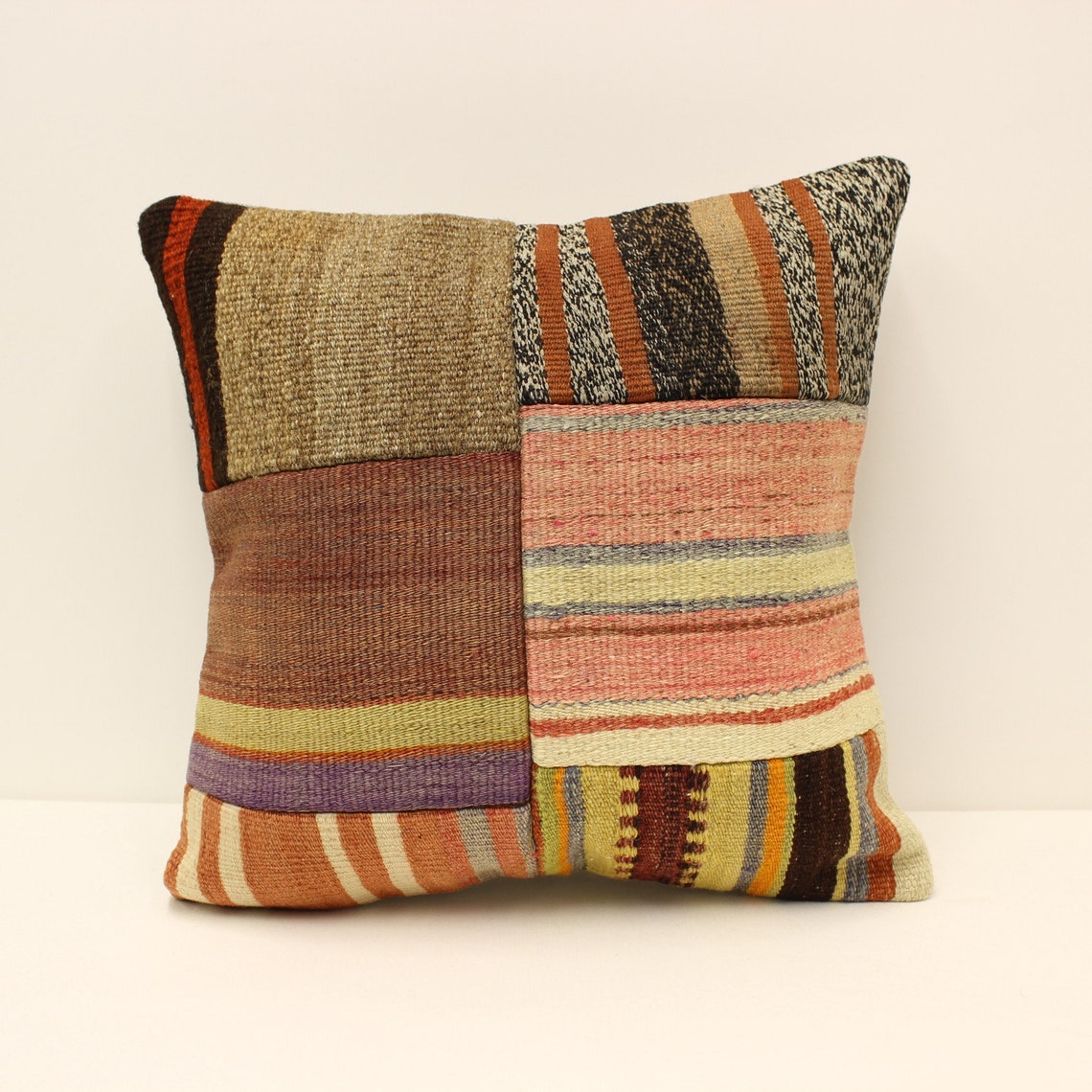 Patchwork Throw Pillow 18x18 in 45x45 Cm Kilim Cushion Etsy UK
