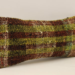 Bohemian Cushion Wool pillow Sofa Pillow Bed Pillow  10x20 in Lumbar Pillow Kilim Pillow Throw Pillow 4yef-569
