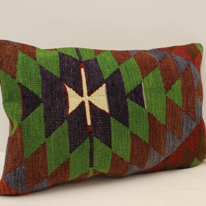 Cuscino fatto a mano Copertina 16x24 in 40x60 cm Lumbar marrone nero blu fiammeggiante biancheria da letto vintage Kilim Cuscino Cuscino Cuscino 4kaf-465