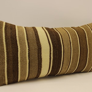 Fodera per cuscino fatta a mano, 12x24 in 30x60 cm, Boho Lombare Turchese Giallo, Verde, Cuscino da letto fiammeggiante, Divano cuscino Kilim vintage, 4oaf-1028