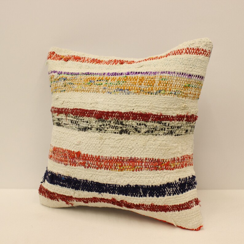 Kilim Cushion Cover 16x16 in 40x40 cm Handmade throw pillows Decorative Boho Interior design Home Decor Ethnic Pillowcover 4kf-1510
