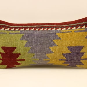 Cuscino kilim etnico, fodera per cuscino 8x16, cuscino decorativo, copertura per cuscino Kilim, cuscino in moquette Boho, lombare Kilim fatto a mano 4ykf-402