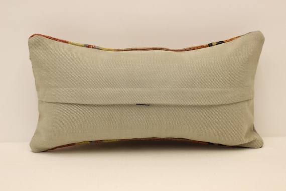 Kelim Kissenbezug, 20x40 cm, Lendenkissen, Dekokissen, Dekokissen, Sofakissen, Vintage Kissen, 4ykf-258