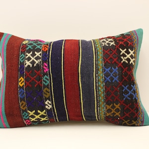 Cuscino Kilim etnico, cuscino Kilim turco 16x24, Kilim vintage, cuscino da lancio, cuscino tribale Boho, cuscino Kilim Cover, Home Decor 4kaf-660