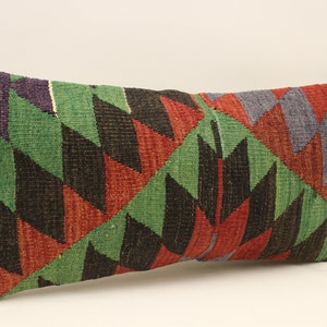 Cuscino di design, copertura cuscino 12x24, cuscino kilim turco, cuscino kilim etnico, lancio decorativo, cuscino accento Boho, copertura cuscino 4oaf-951