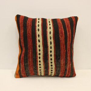 Cuscino fatto a mano Copertina 16x16 in 40x40 cm Nero Bianco Nero Fiammeggiante Cuscino Vintage Kilim Cuscino Divano Tribal 4kf-906