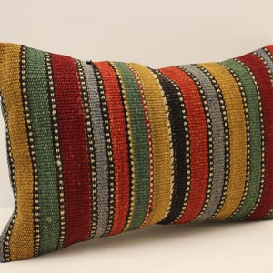 Cuscino fatto a mano Copertina 12x20 in 30x50 cm Lumbar Nero Bianco Bianco Bianco Fiammeggiante Boho Bolster Cuscino Vintage Kilim Cuscino Divano Tribal 4oef-1568