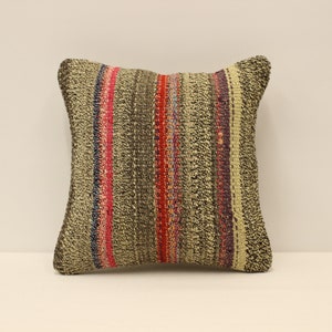 Funda de almohada Kilim 12x12, funda de almohada Boho Throw Pick, almohada lumbar turca, funda de almohada de lana, funda de almohada Kilim, funda de almohada decorativa, 4of-477