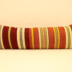 Long Pillow For Bed, Extra Long Pillow, Lumbar Throw Pillow, Boho Pillow For Bed, Body Pillow Cover, Long Lumbar Ottoman Pillow OD-269
