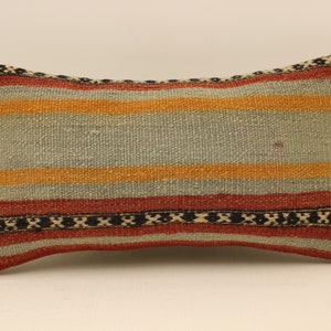 Cuscino Kilim etnico, copertura cuscino 8x16, cuscino decorativo, cuscino Kilim, cuscino tappeto Boho, fatto a mano Kilim lombare 4ykf-124